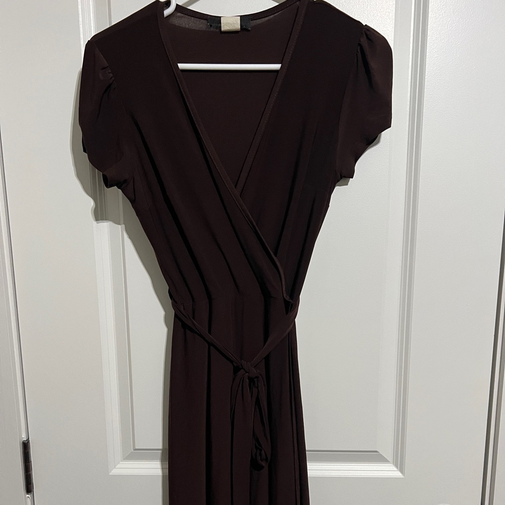 Elegant brown Wrap Dress